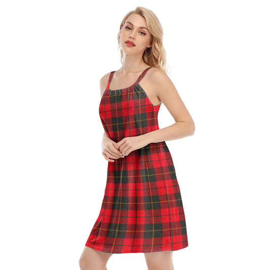 Wallace Weathered Tartan Plaid O-neck Cami Dress