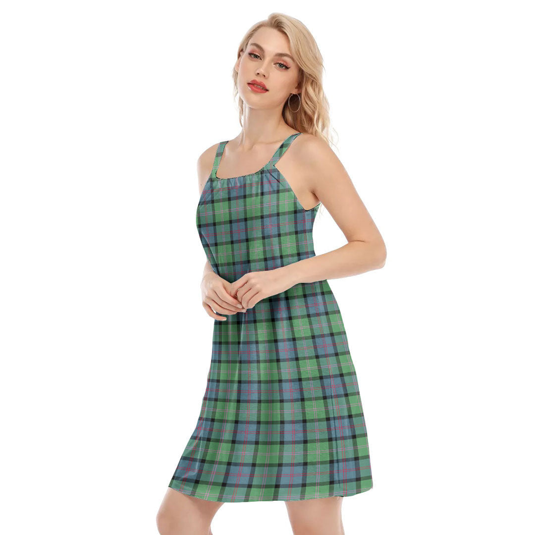 MacThomas Ancient Tartan Plaid O-neck Cami Dress