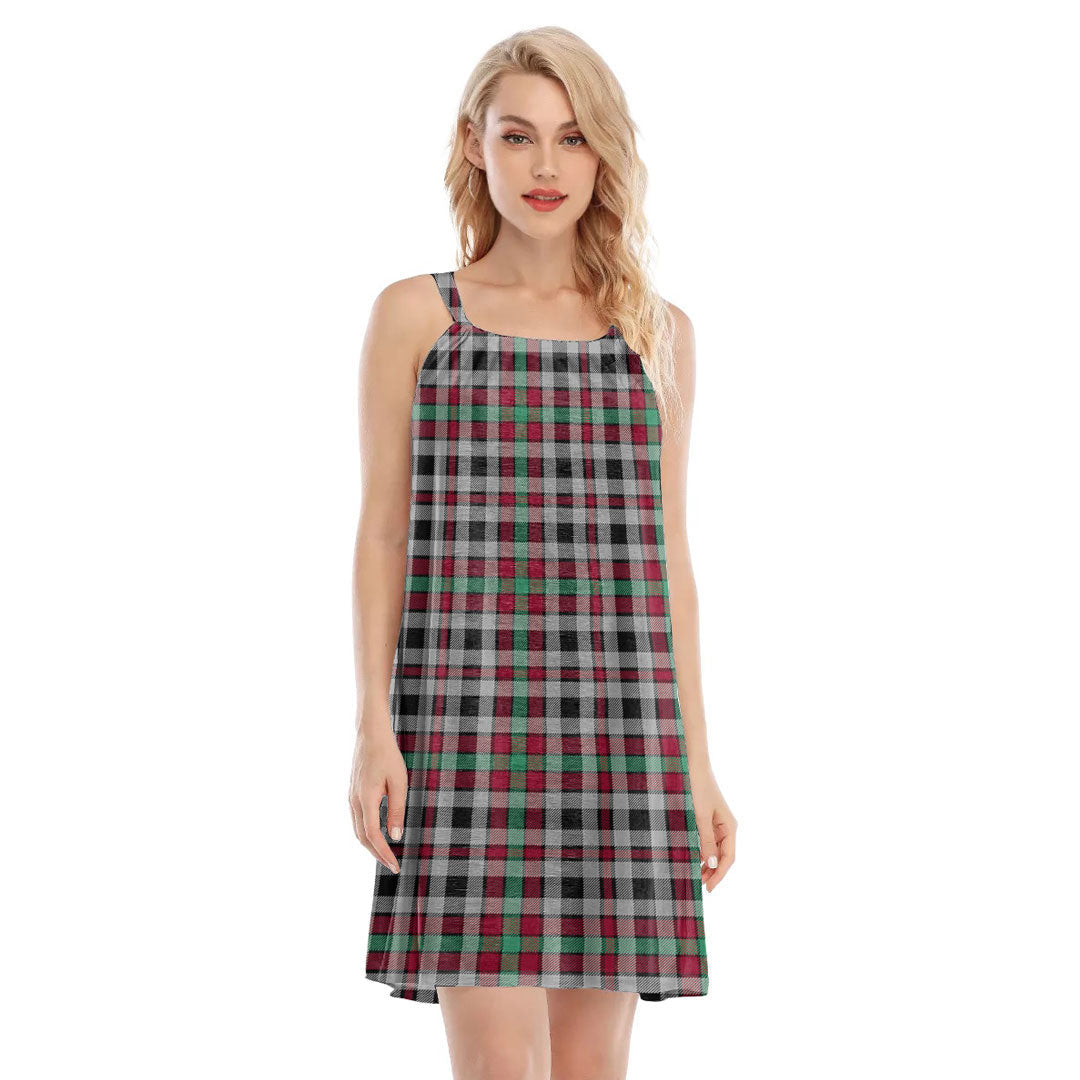 Borthwick Ancient Tartan Plaid O-neck Cami Dress