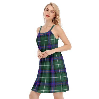 MacDonald of the Isles Hunting Modern Tartan Plaid O-neck Cami Dress