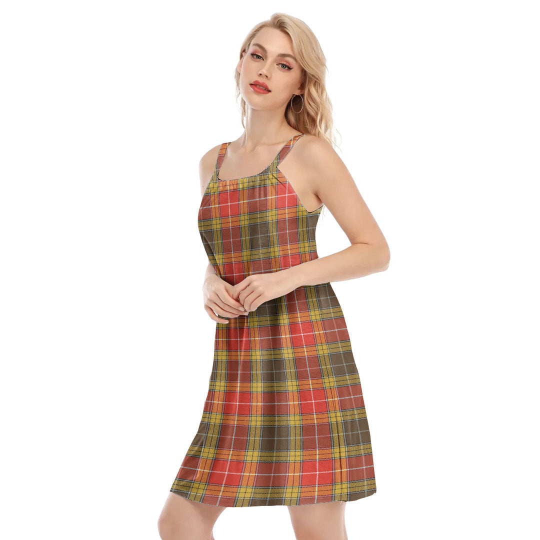 Buchanan Old Set Weathered Tartan Plaid O-neck Cami Dress