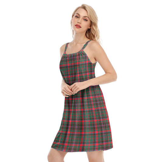 Cumming Hunting Modern Tartan Plaid O-neck Cami Dress