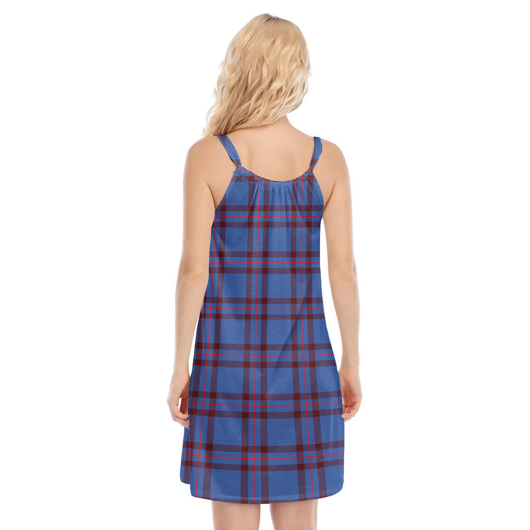 Elliot Modern Tartan Plaid O-neck Cami Dress