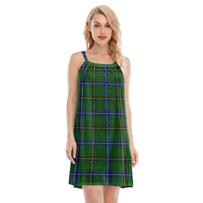 Henderson Modern Tartan Plaid O-neck Cami Dress