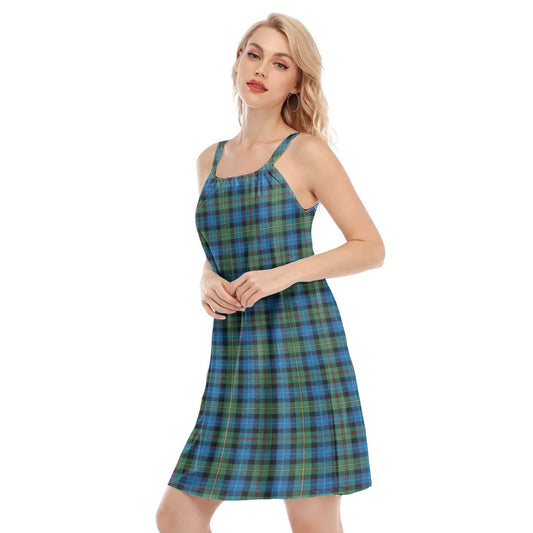 Smith Ancient Tartan Plaid O-neck Cami Dress