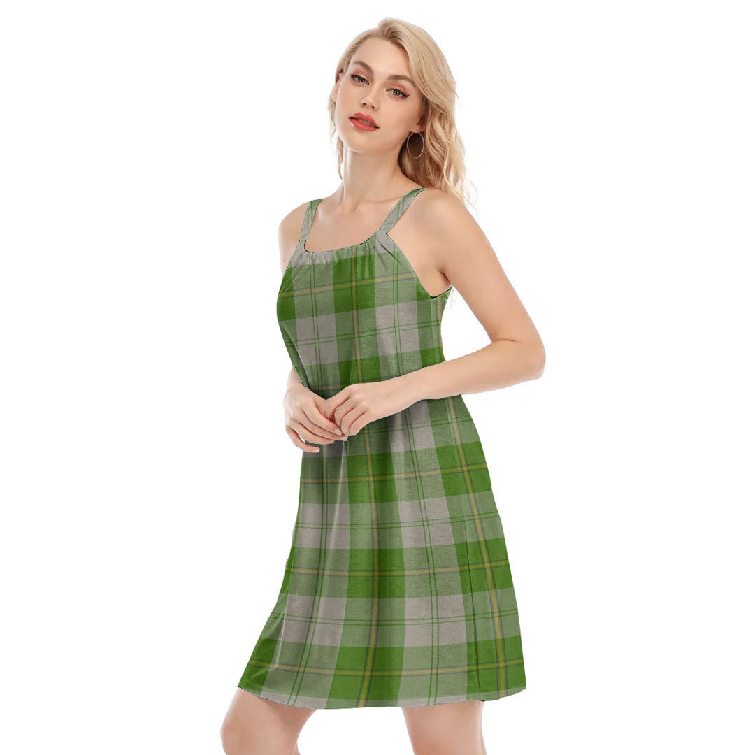 Cunningham Dress Green Dancers Tartan Plaid O-neck Cami Dress