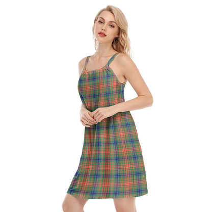 Wilson Ancient Tartan Plaid O-neck Cami Dress