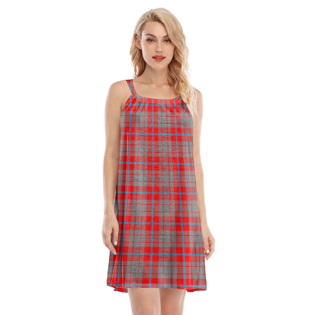 Moubray Tartan Plaid O-neck Cami Dress