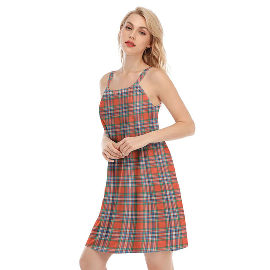 MacFarlane Ancient Tartan Plaid O-neck Cami Dress