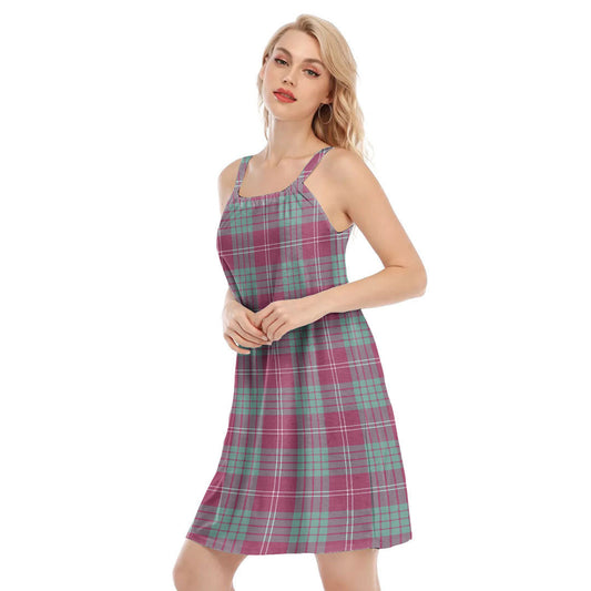 Crawford Ancient Tartan Plaid O-neck Cami Dress