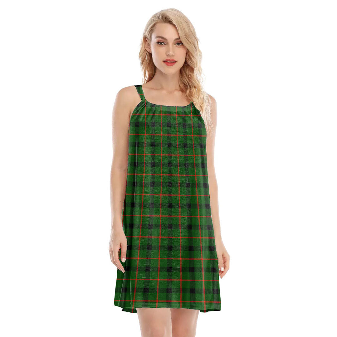 Kincaid Modern Tartan Plaid O-neck Cami Dress