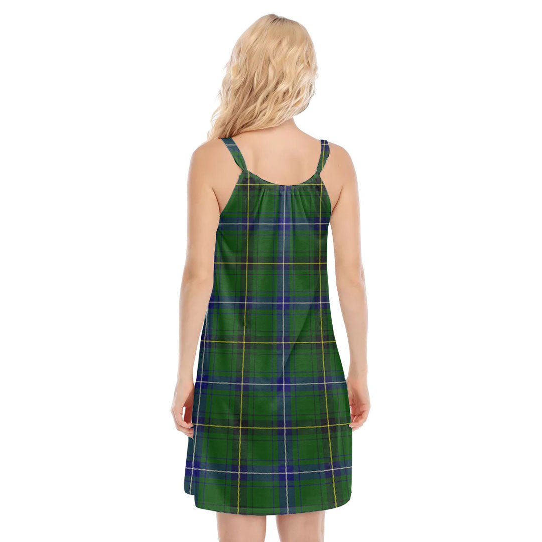 Henderson Modern Tartan Plaid O-neck Cami Dress