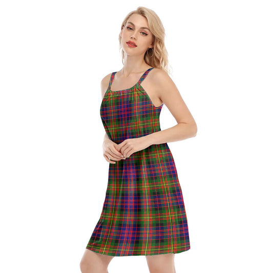 Carnegie Modern Tartan Plaid O-neck Cami Dress