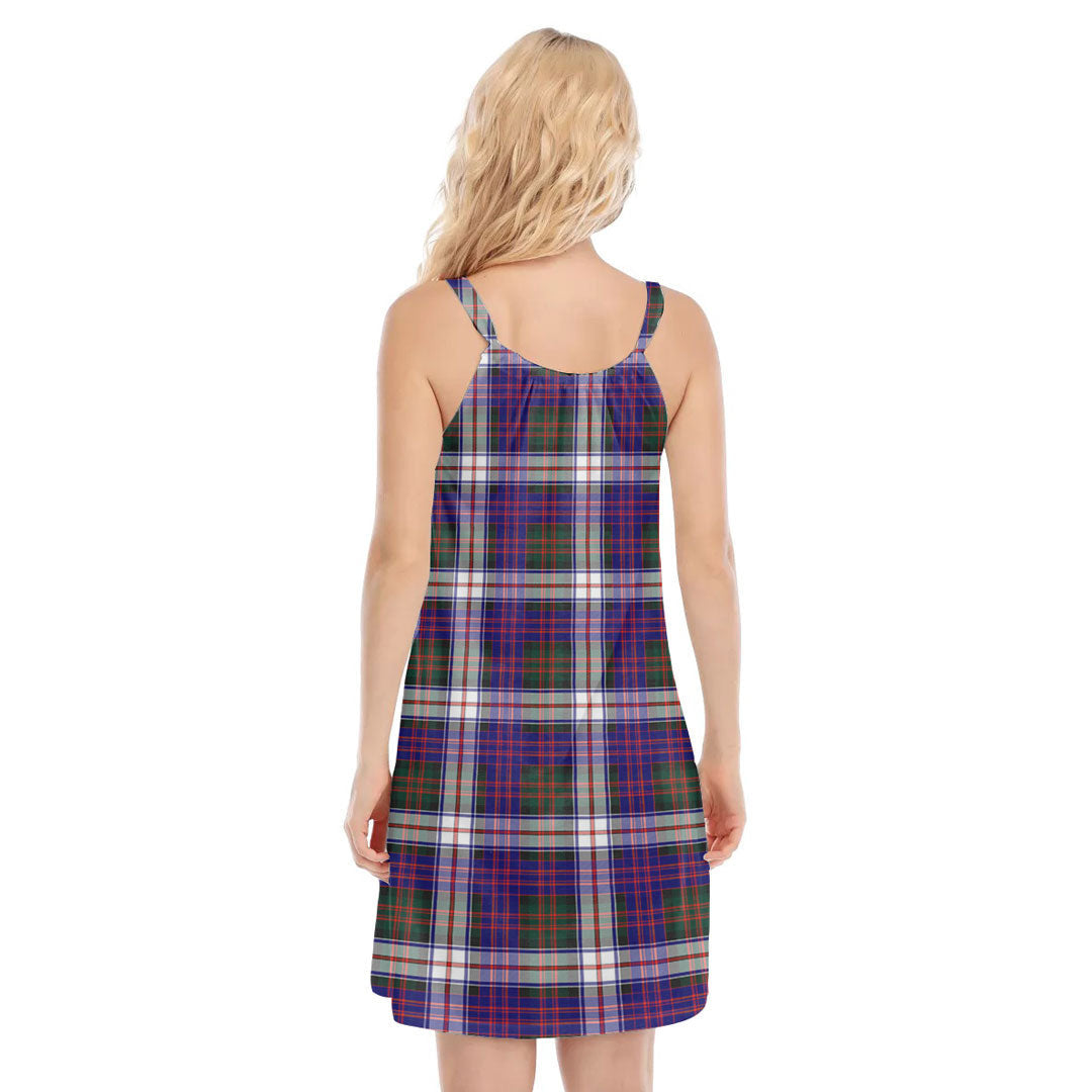 MacDonald Dress Modern Tartan Plaid O-neck Cami Dress