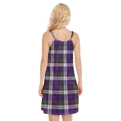 MacDonald Dress Modern Tartan Plaid O-neck Cami Dress