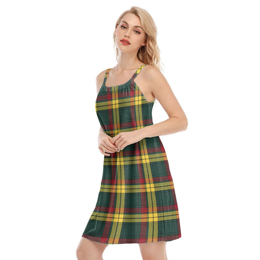 MacMillan Old Modern Tartan Plaid O-neck Cami Dress