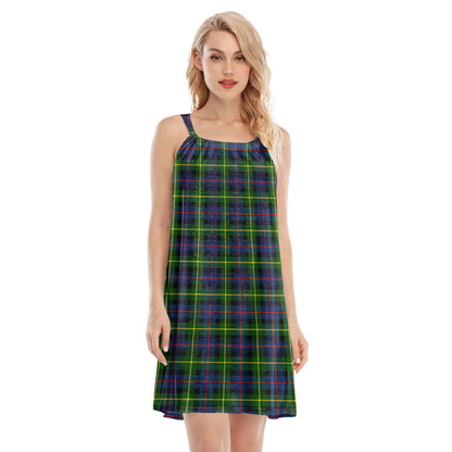 Farquharson Modern Tartan Plaid O-neck Cami Dress