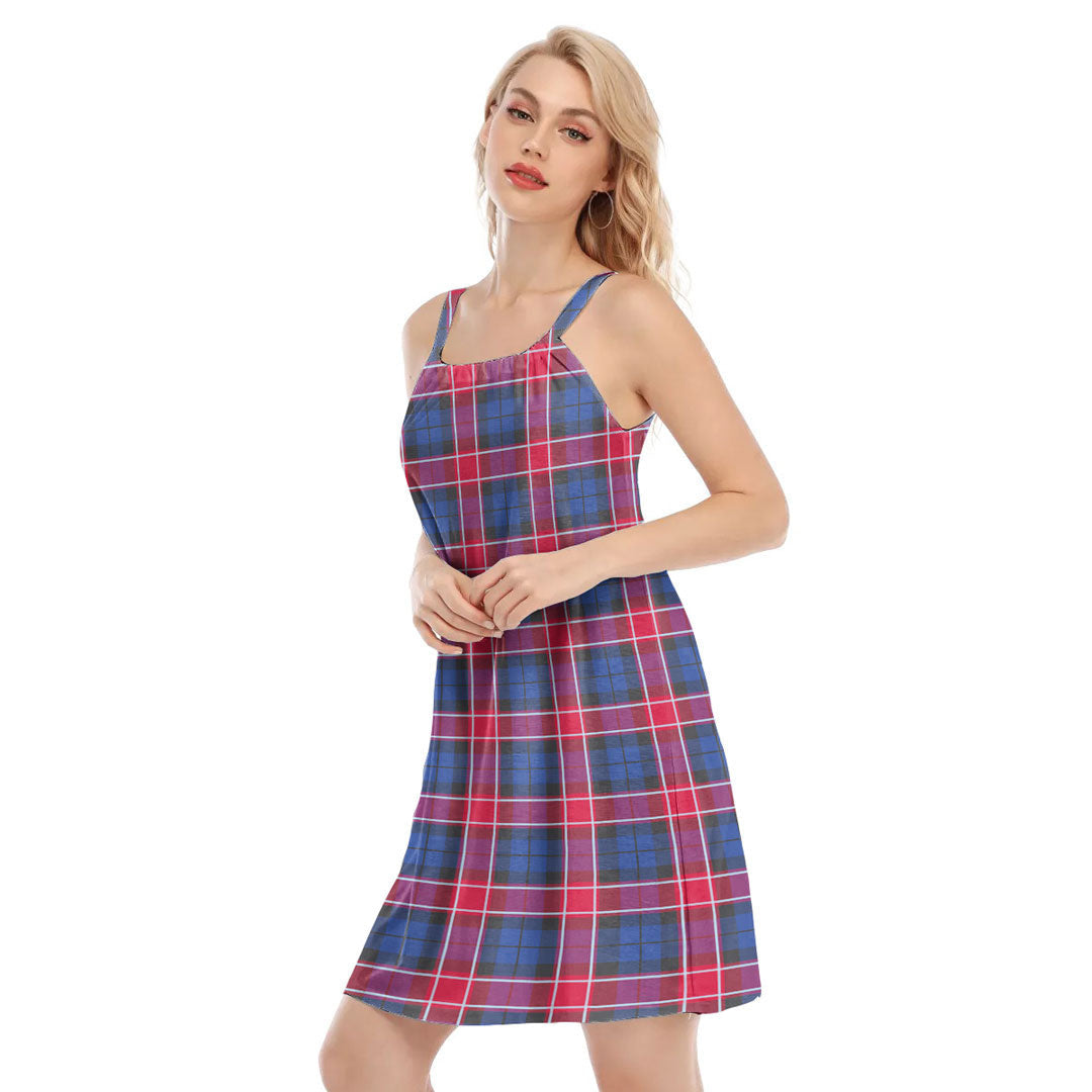 Graham of Menteith Red Tartan Plaid O-neck Cami Dress