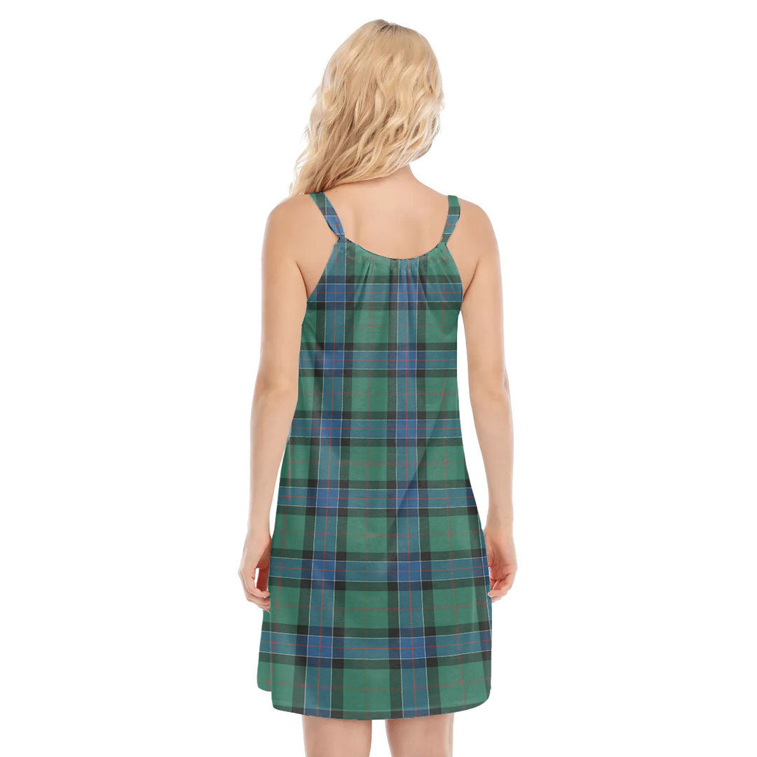 Sinclair Hunting Ancient Tartan Plaid O-neck Cami Dress