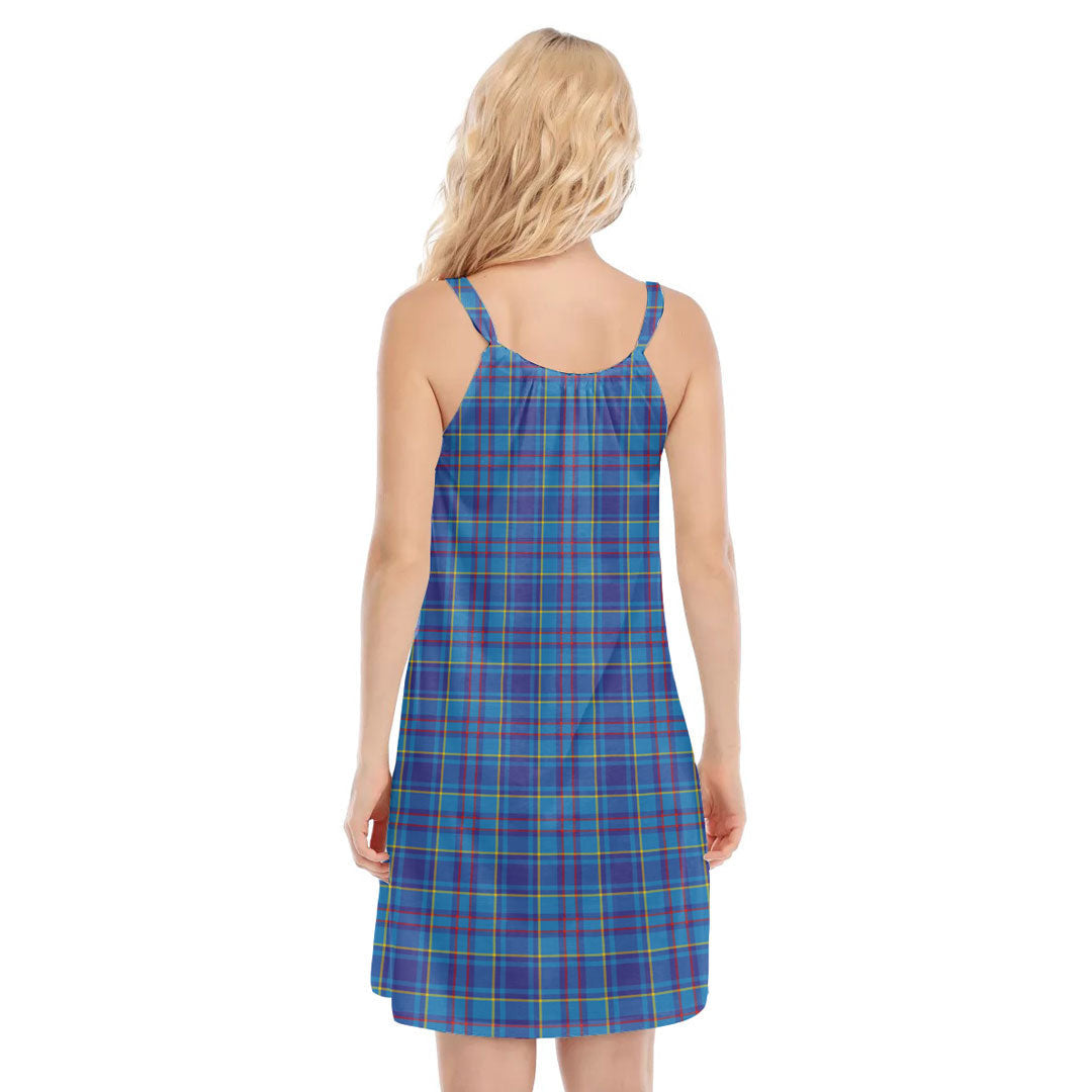 Mercer Modern Tartan Plaid O-neck Cami Dress