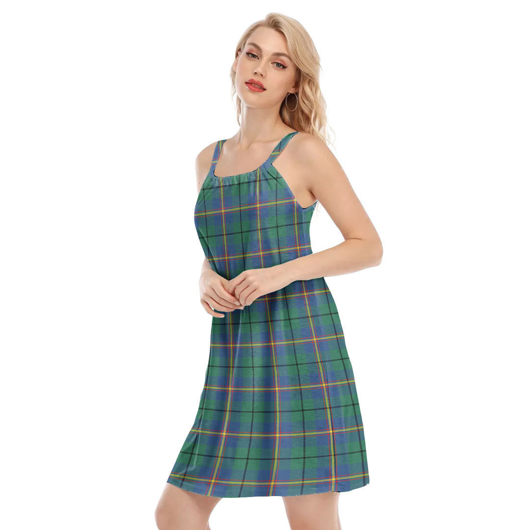 Carmichael Ancient Tartan Plaid O-neck Cami Dress