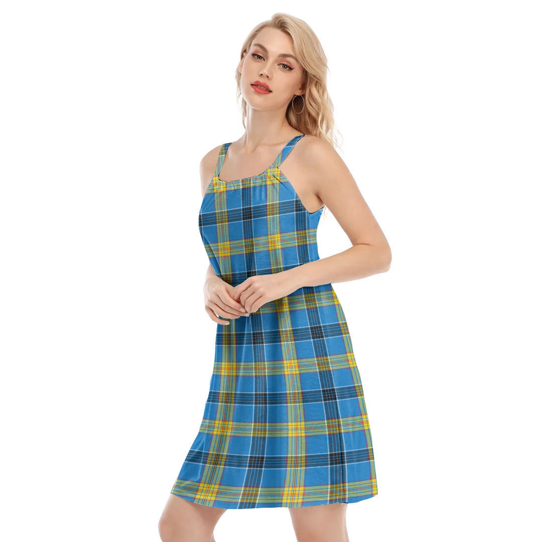 Laing Tartan Plaid O-neck Cami Dress