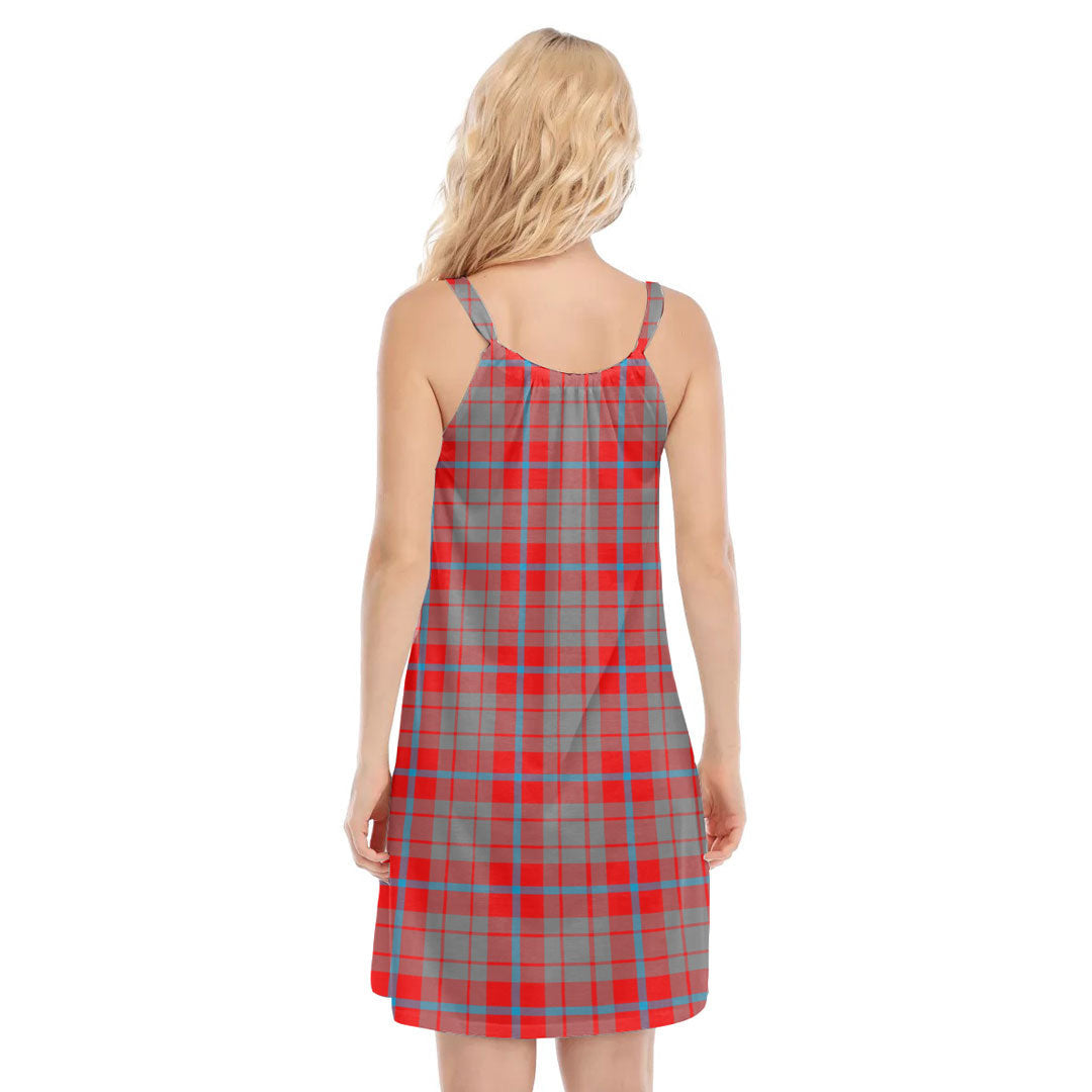 Moubray Tartan Plaid O-neck Cami Dress