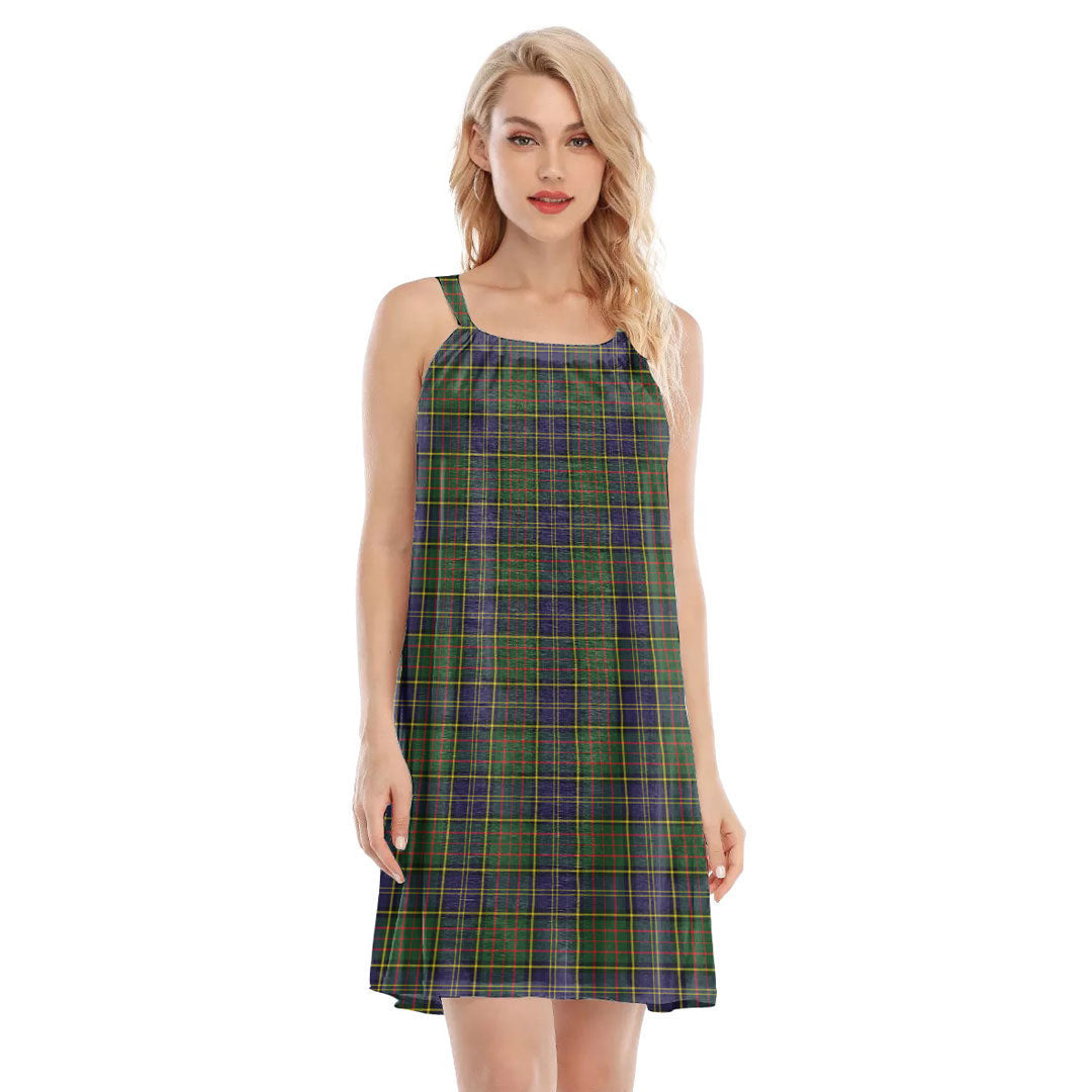 MacMillan Hunting Modern Tartan Plaid O-neck Cami Dress