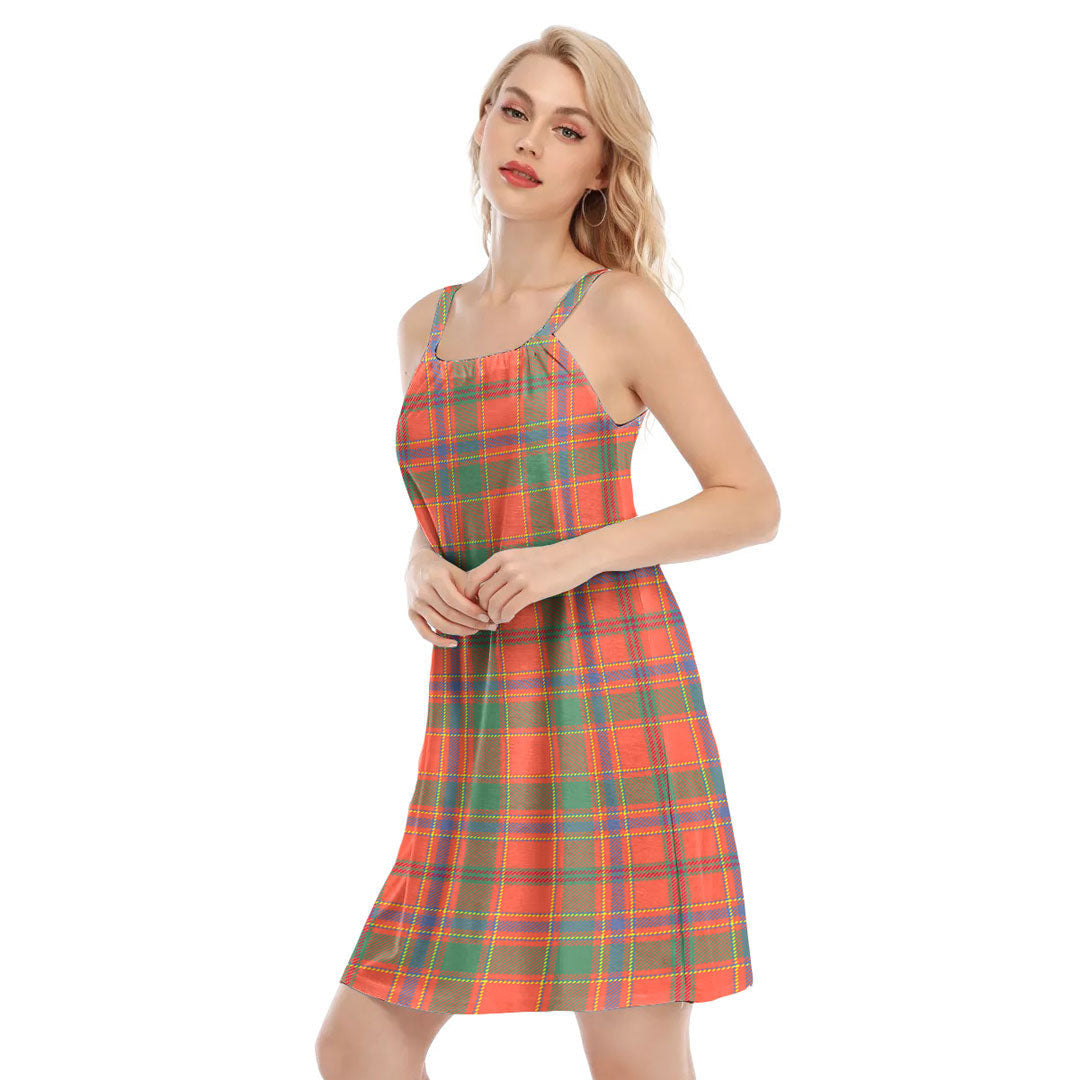 Munro Ancient Tartan Plaid O-neck Cami Dress