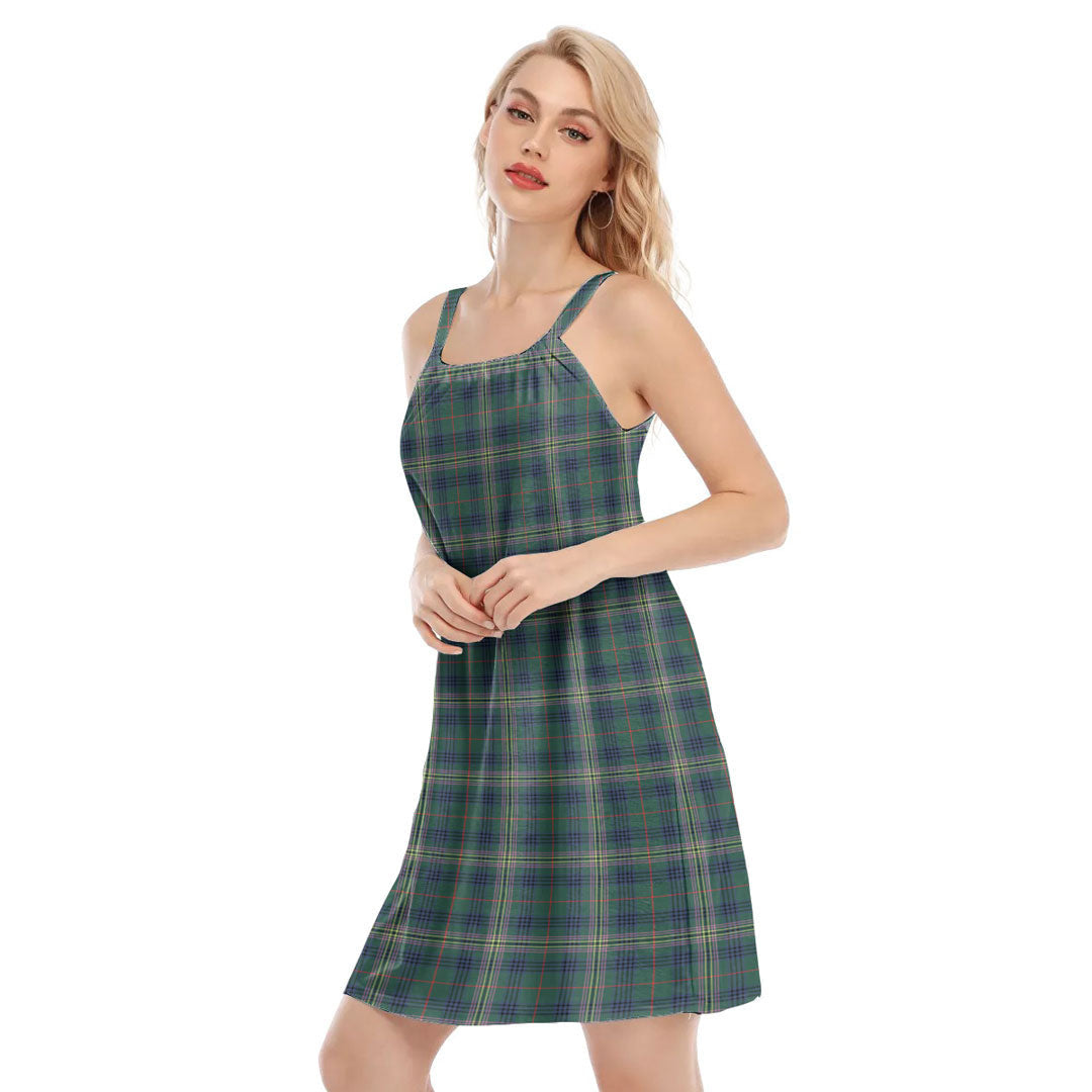 Kennedy Modern Tartan Plaid O-neck Cami Dress