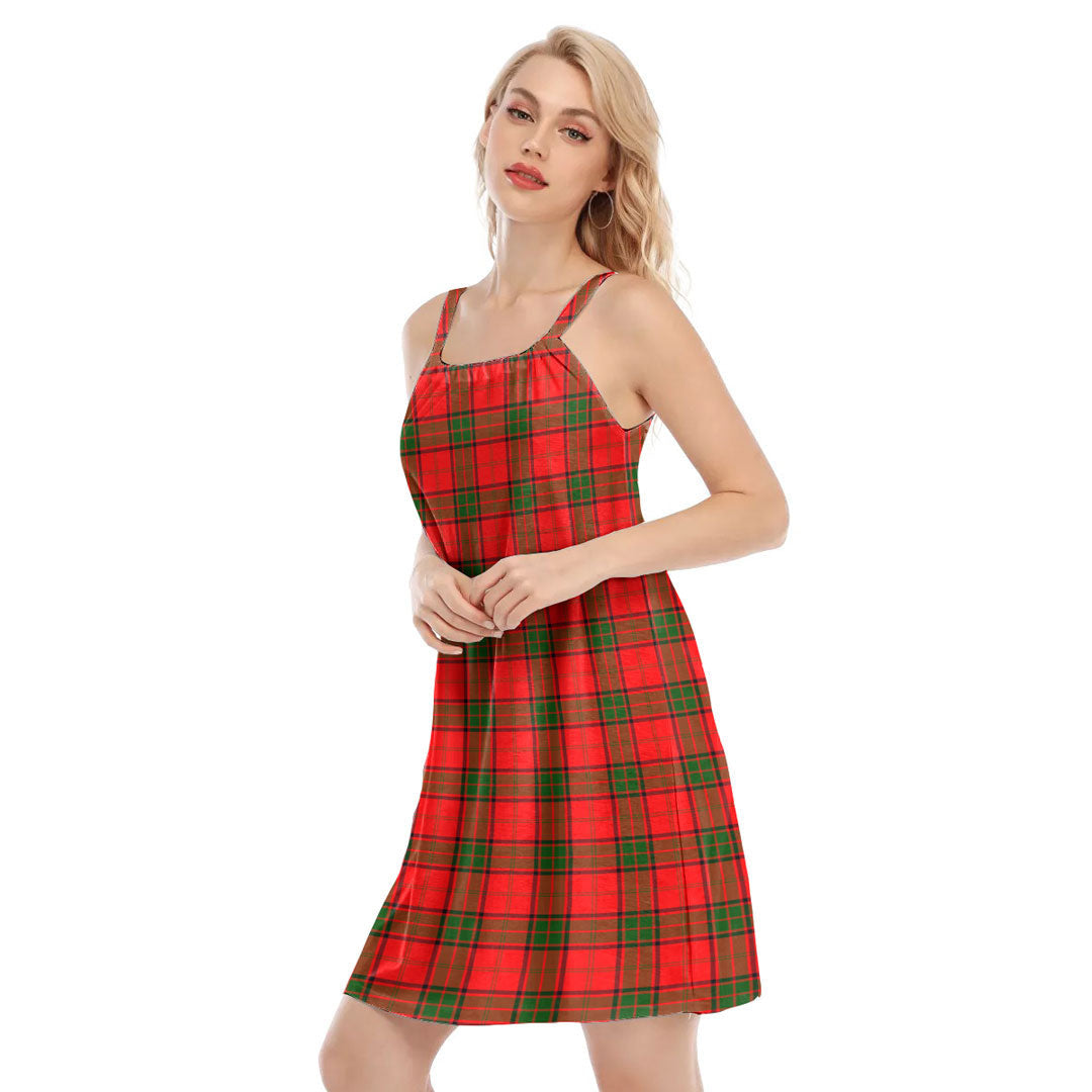 Adair Tartan Plaid O-neck Cami Dress