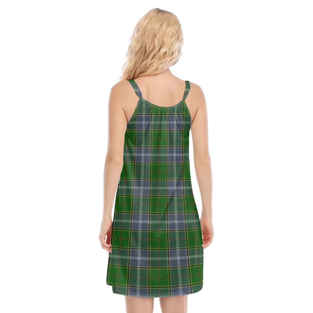 Pringle Tartan Plaid O-neck Cami Dress