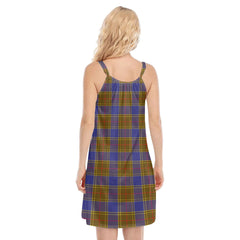 Balfour Modern Tartan Plaid O-neck Cami Dress