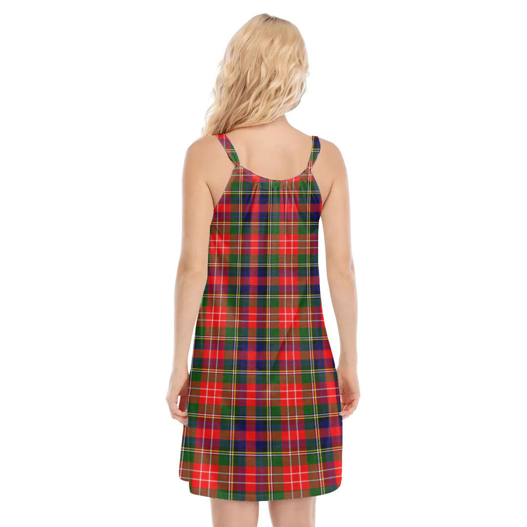 Christie Tartan Plaid O-neck Cami Dress