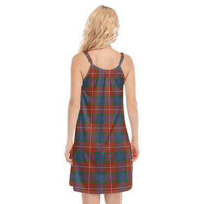 Fraser Ancient Tartan Plaid O-neck Cami Dress