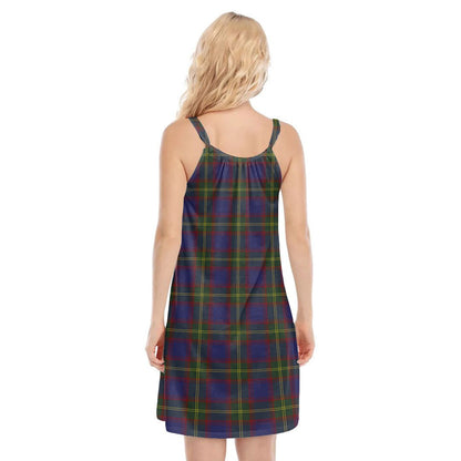 Durie Tartan Plaid O-neck Cami Dress