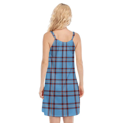 Elliot Ancient Tartan Plaid O-neck Cami Dress