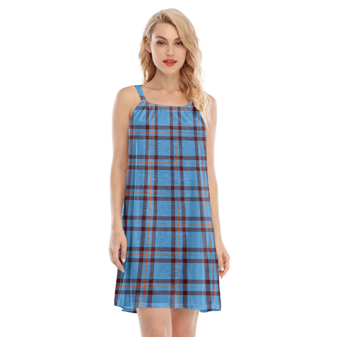Elliot Ancient Tartan Plaid O-neck Cami Dress