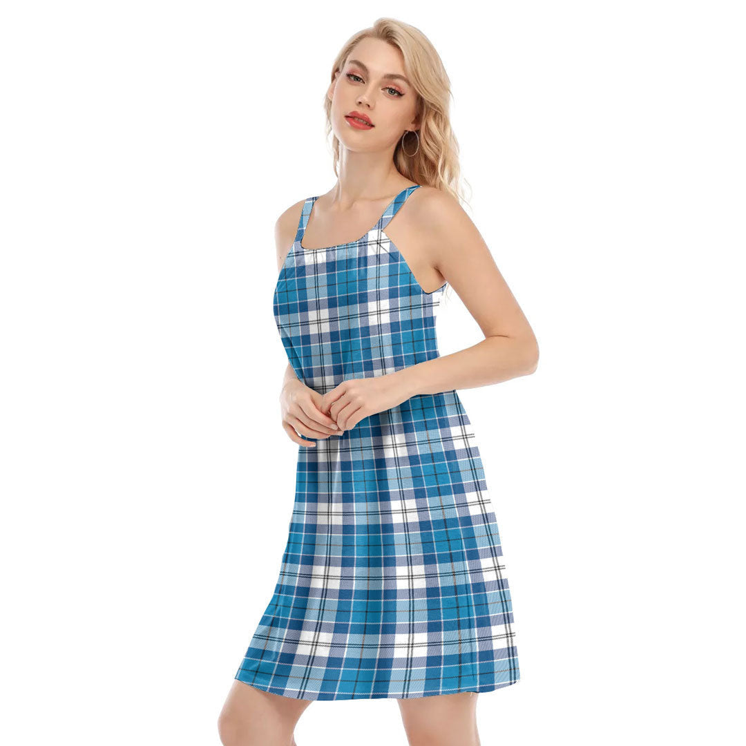 Roberton Tartan Plaid O-neck Cami Dress