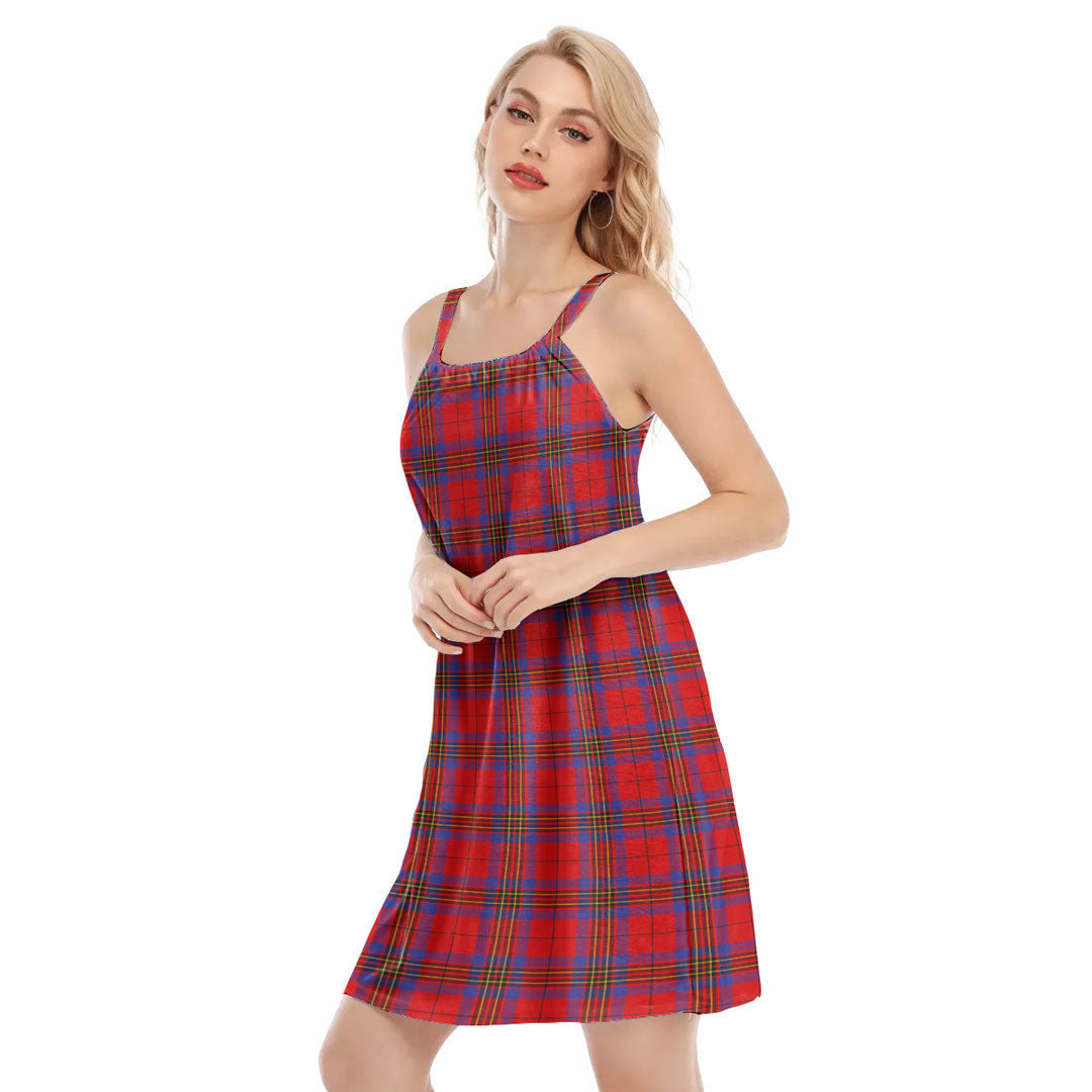 Leslie Modern Tartan Plaid O-neck Cami Dress