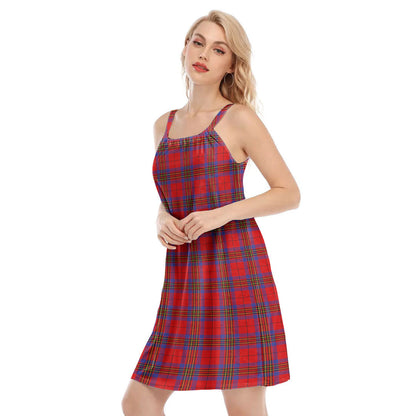 Leslie Modern Tartan Plaid O-neck Cami Dress