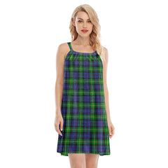 Gordon Modern Tartan Plaid O-neck Cami Dress