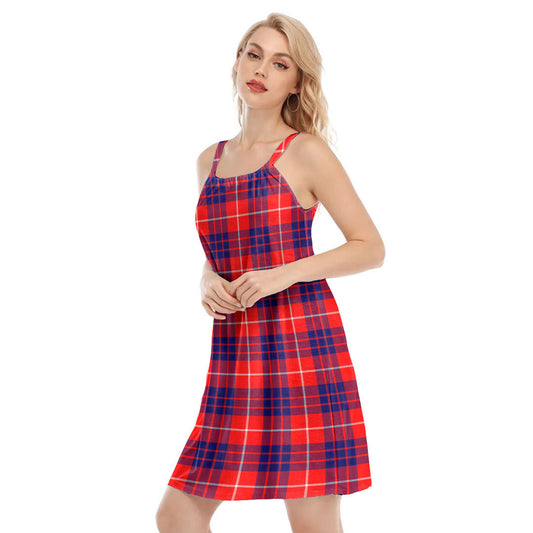 Hamilton Modern Tartan Plaid O-neck Cami Dress