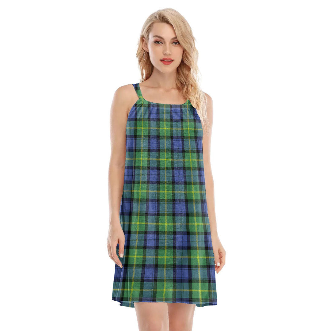 Gordon Old Ancient Tartan Plaid O-neck Cami Dress