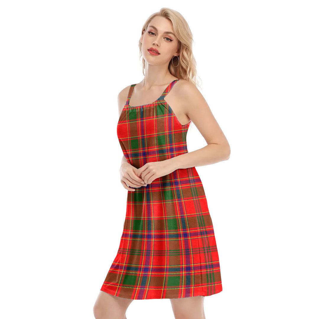 Munro Modern Tartan Plaid O-neck Cami Dress