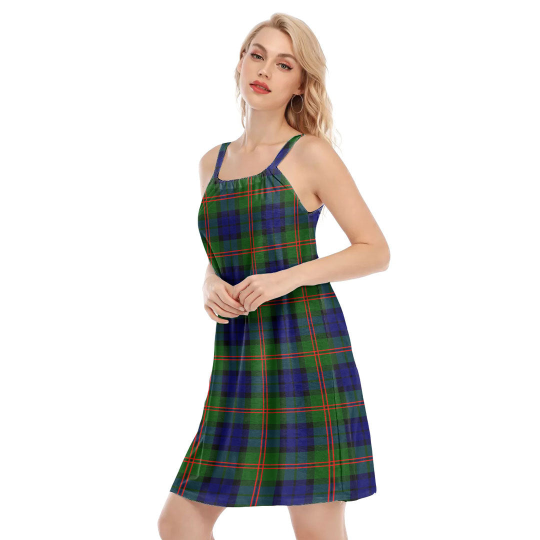 Dundas Modern 02 Tartan Plaid O-neck Cami Dress