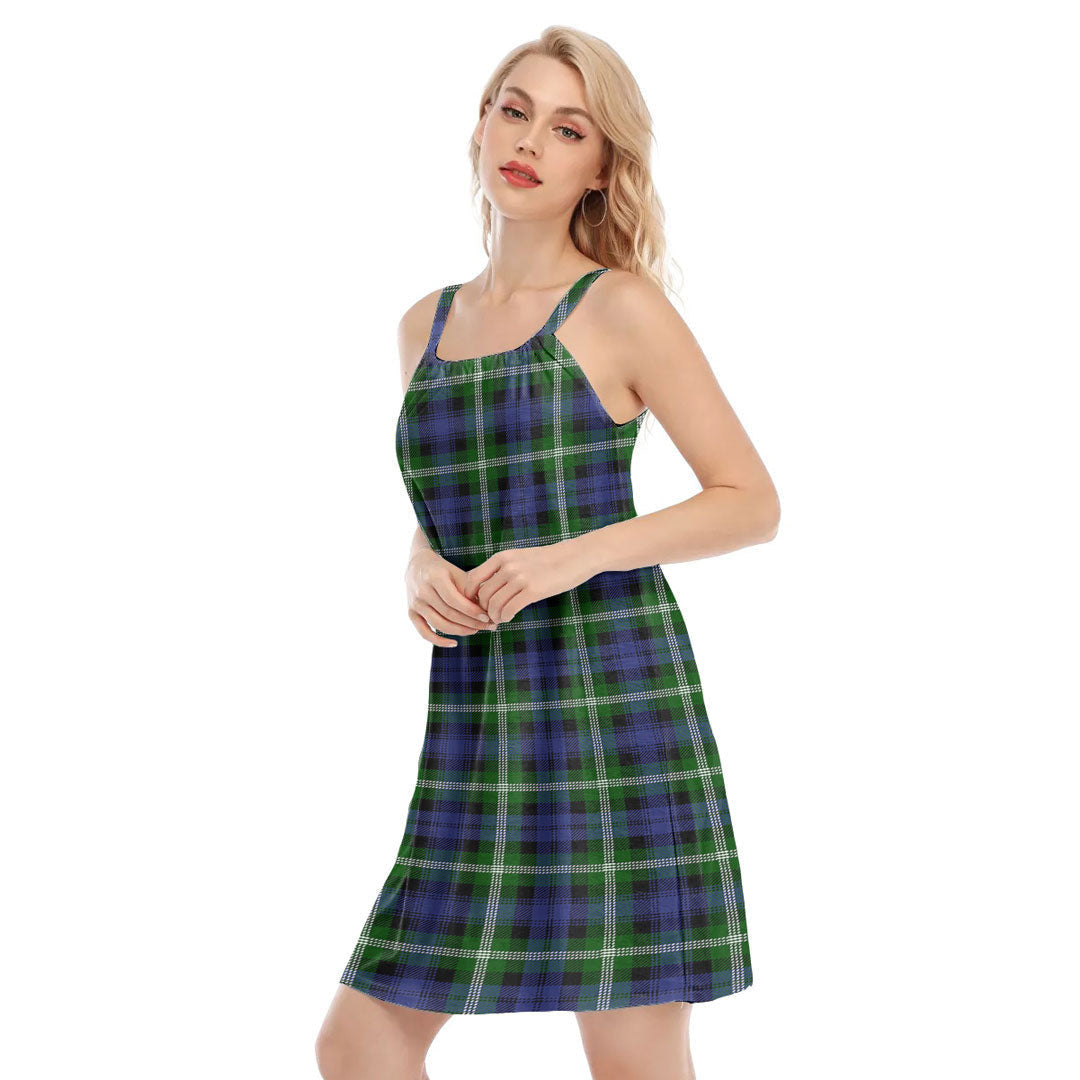 Baillie Modern Tartan Plaid O-neck Cami Dress