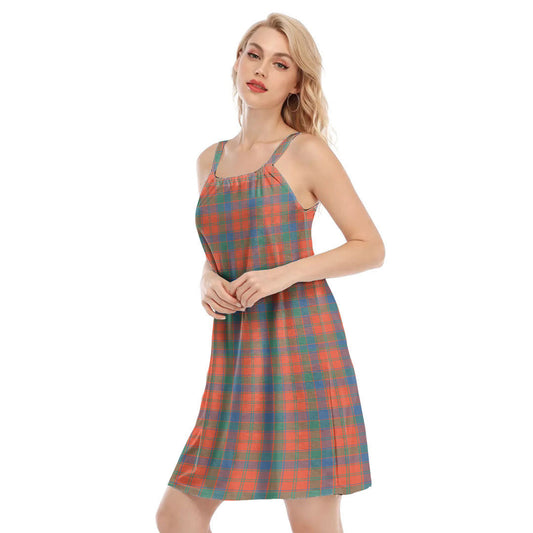 Robertson Ancient Tartan Plaid O-neck Cami Dress