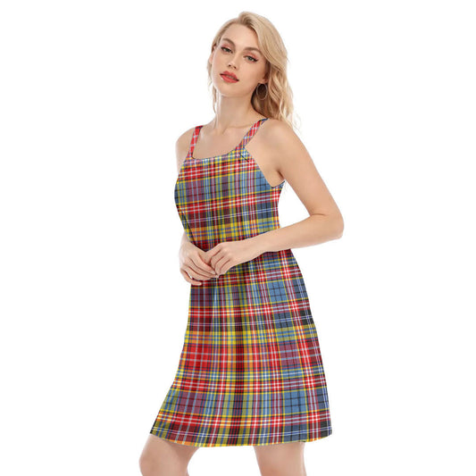 Drummond of Strathallan Tartan Plaid O-neck Cami Dress