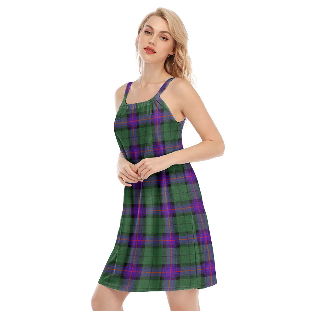 Armstrong Modern Tartan Plaid O-neck Cami Dress